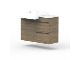 ADP Essence MKII Semi Recess Wall Hung Vanity Unit 1 Door, 2 Drawers No Basin 900mm