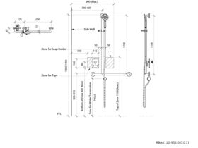Shower T Rail Kit Slider Handset & Mixer Left Hand (4 Star)