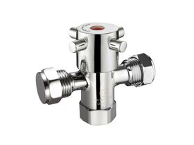 Dual Isolation Stop 1/4 Turn Swivel/Nut 15mm Chrome Plated