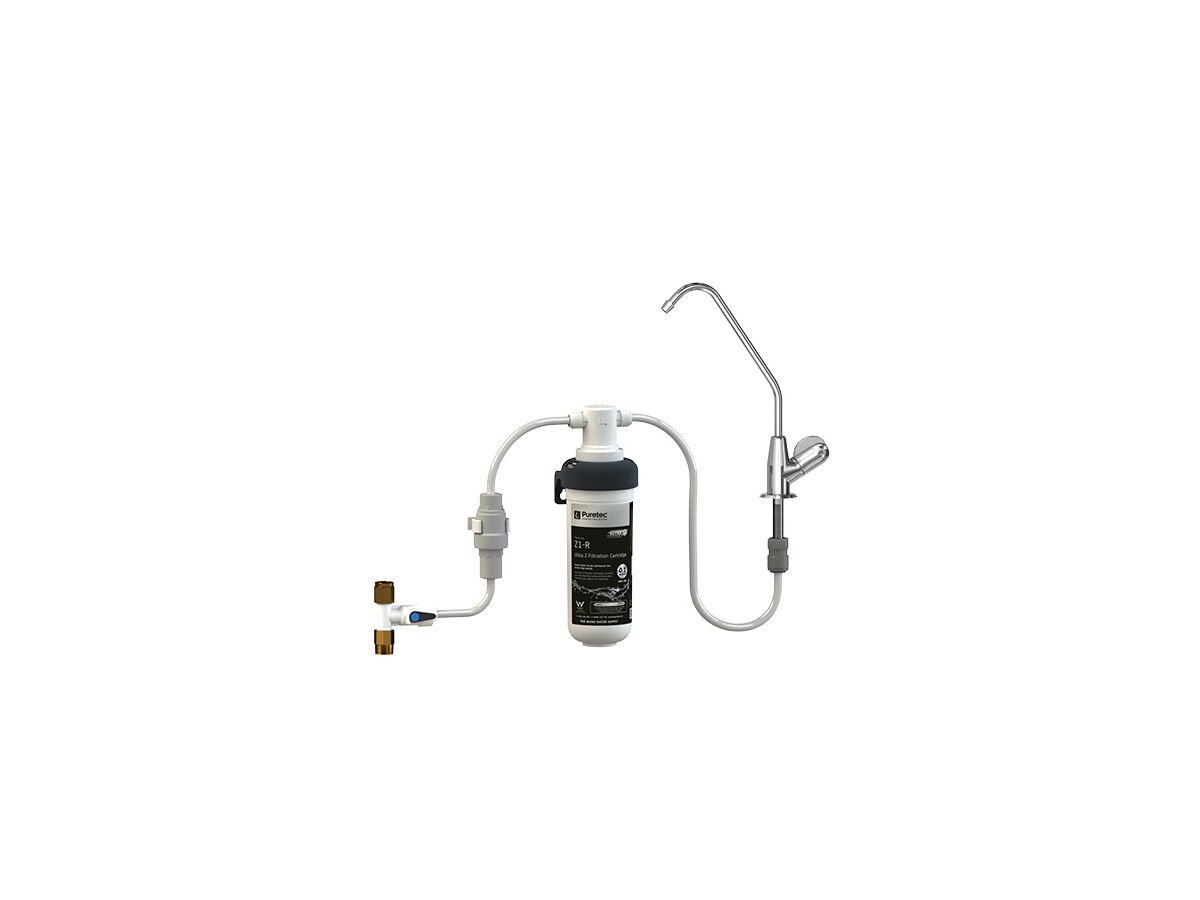 Puretec Z12 Quick-Twist Water Filter System with DFU130 Long Reach LED Faucet