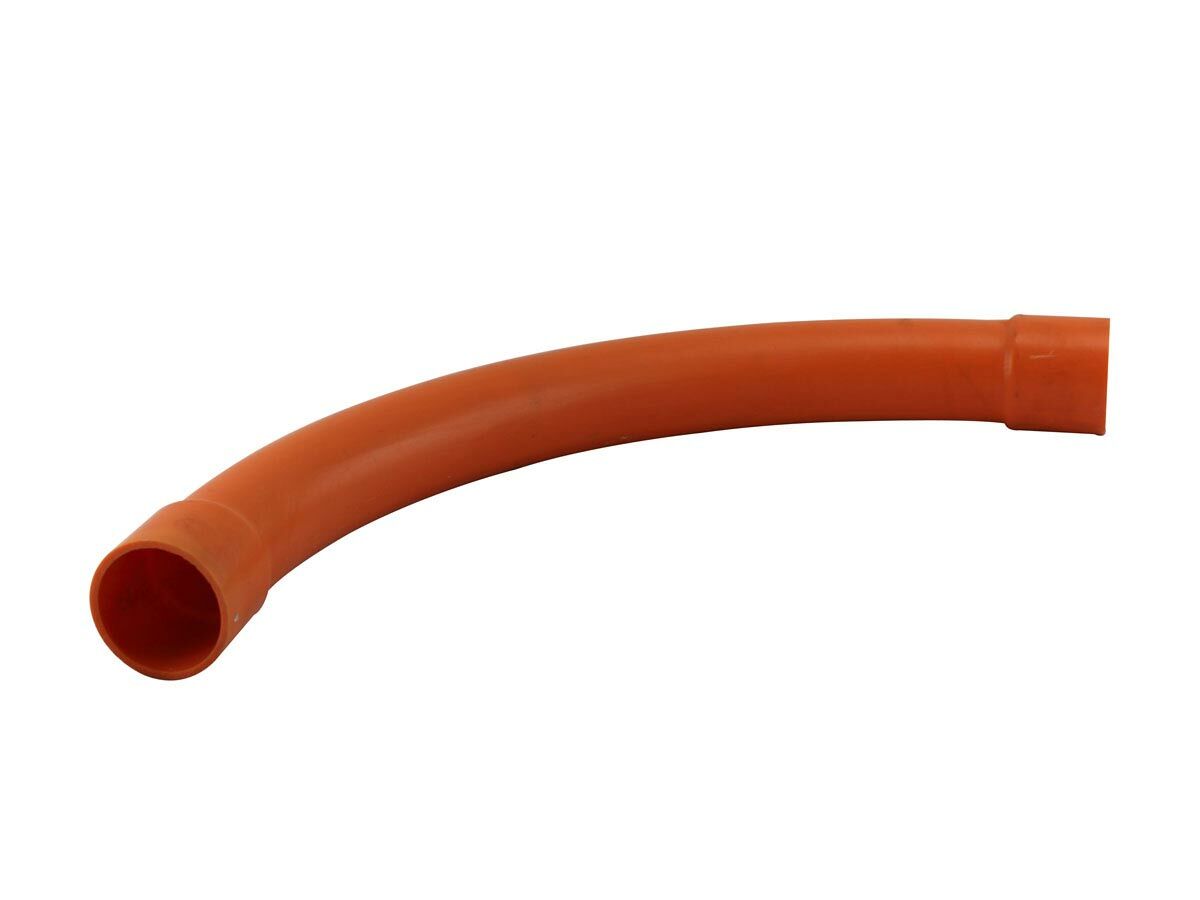 Conduit Bend 80mm x 45 Degree 600 Radius Heavy Duty Orange SC from Reece