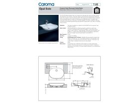 Specification Sheet - Caroma Opal Sole Semi Recessed Basin without Overflow