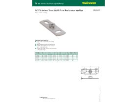 Specification Sheet - Walraven Wall Plate Stainless Steel M10 Female (A)