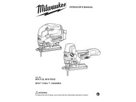 User Manual - Milwaukee M18 Fuel Cordless Jigsaw 18V
