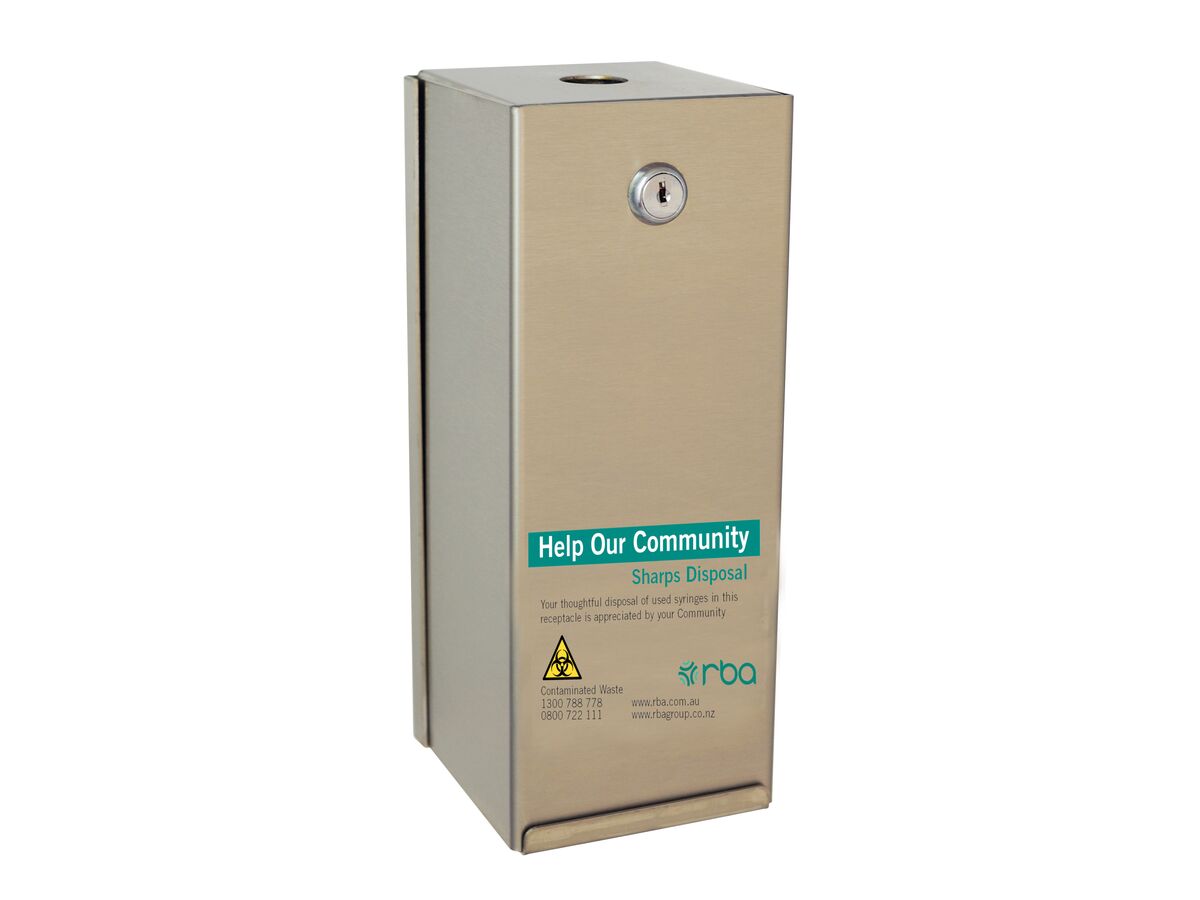 RBA Sharps Disposal Box SD001 Stainless Steel