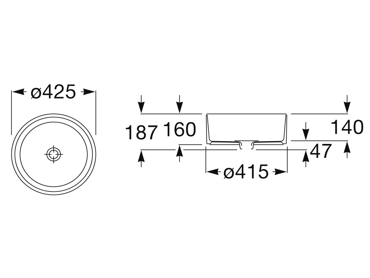 Roca Virginia Round Vessel Basin 430mm No Taphole White from Reece