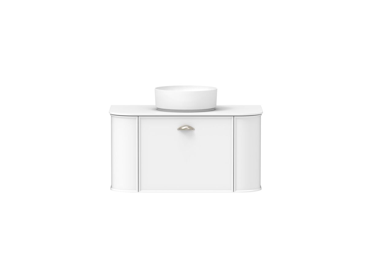 Kado Era 12mm Durasein Top Double Curve All Drawer 900mm Wall Hung Vanity with Center Basin
