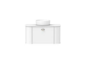 Kado Era 12mm Durasein Top Double Curve All Drawer 900mm Wall Hung Vanity with Center Basin