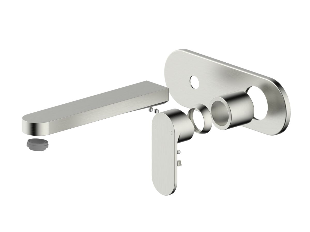 Hero - Mizu Soothe MK2 Wall Basin/Bath Mix Trimset Brushed Nickel (6 Star)
