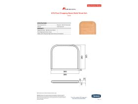 Specification Sheet - AFA Flow Chopping Board Solid Wood Ash