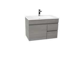 Espire Wall Hung Single Bowl Vanity Unit (Wave) 1 Door and 2 Drawer 760mm
