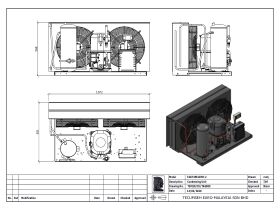 Technical Drawing - Tecumseh HTA Condensing Unit 5HP R404 MHBP TAGT4561ZHR-2