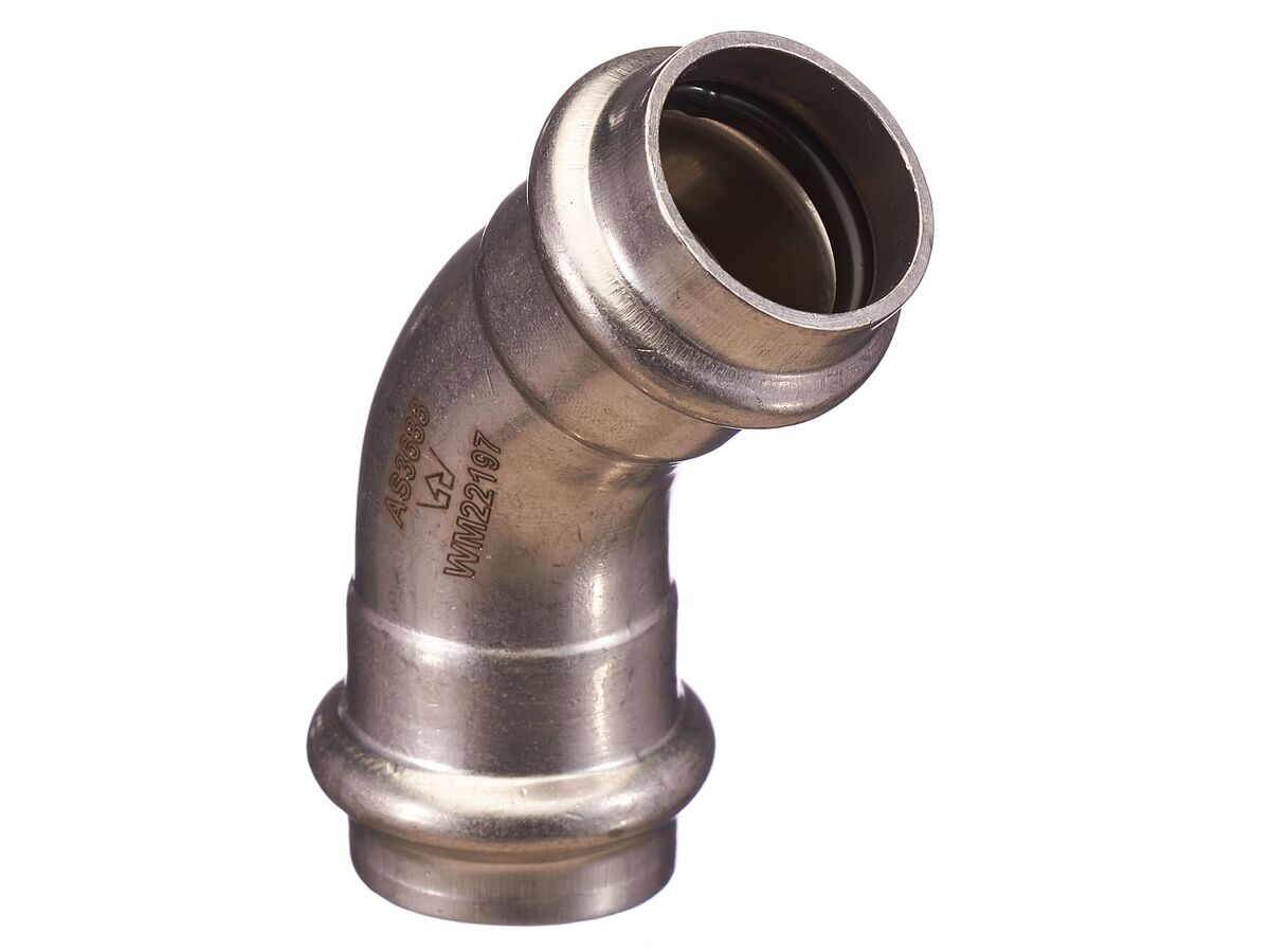>B< Press Stainless Steel Elbow 45 Degree x 22mm