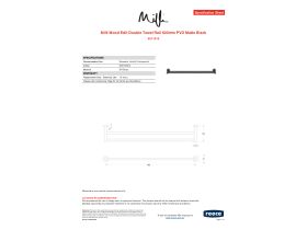 Specification Sheet - Milli Mood Edit Double Towel Rail 600mm PVD Matte Black