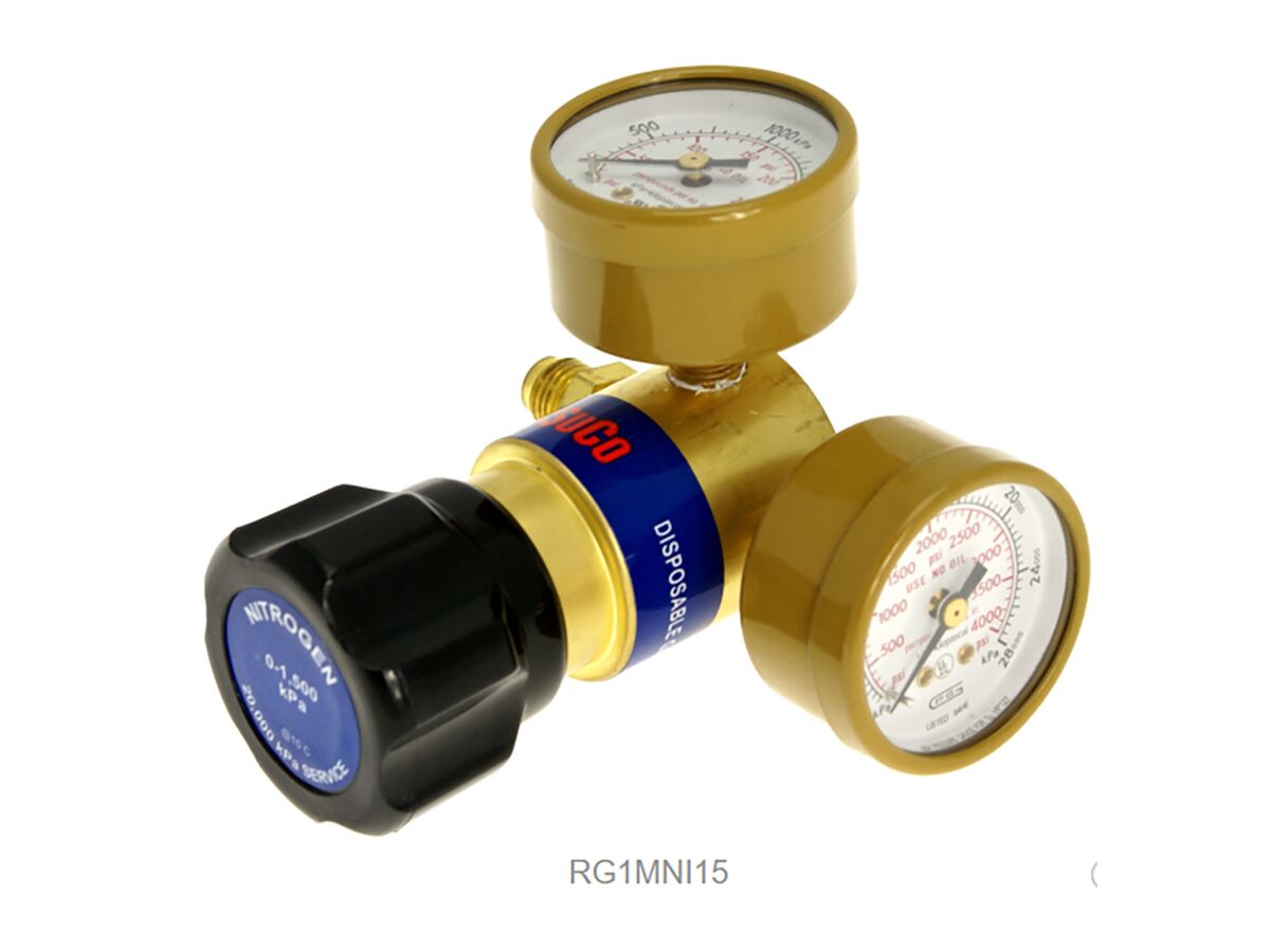Tesuco Nitrogen Regulator to Suit Disposable Cylinder RCQ1MNI15 from Reece