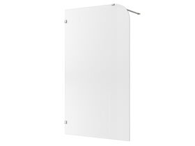 Hero - Kado Lux Frameless Curved Left Fluted Panel with Wall Clips 1200mm Brushed Nickel