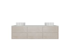 Kado Aspect Wall Hung Vanity Unit 1800mm Double Bowl 6 Drawer Corian 20mm Top