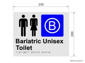 Unisex Bariatric Braille Tactile Sign Stainless Steel