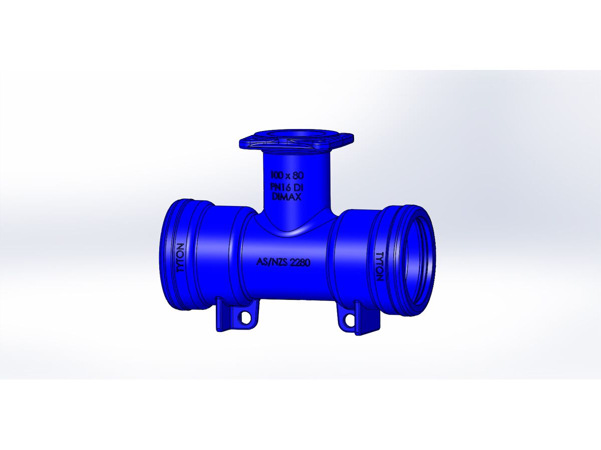 Dimax Tee Socket-Socket-Flange PN16 B5 100mm x 80mm