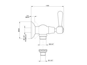 Classic Provincial Wall Top Assembly Lever Chrome
