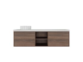 Kado Aspect 1800mm Wall Hung Vanity Unit with Shelf Single Bowl Caesarstone Top