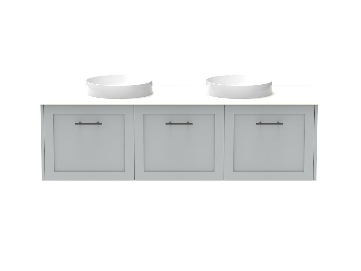 Kado Lux All Door 1500mm Double Bowl Wall Hung Friday Quartz