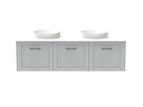 Kado Lux All Door 1500mm Double Bowl Wall Hung Friday Quartz