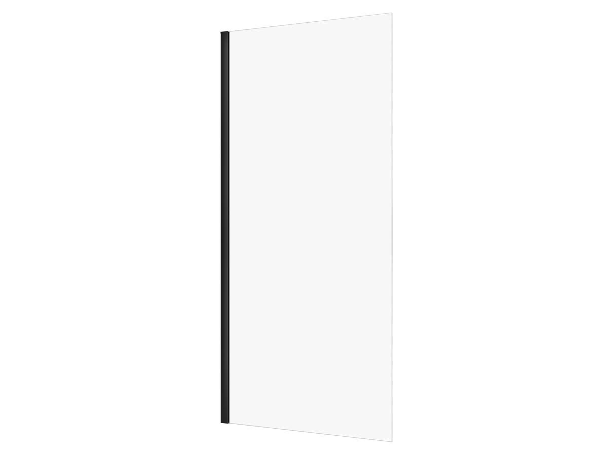 Hero - Kado Lux Frameless Rectangular Panel with Wall Channel Clear Glass 1000mm Matte Black