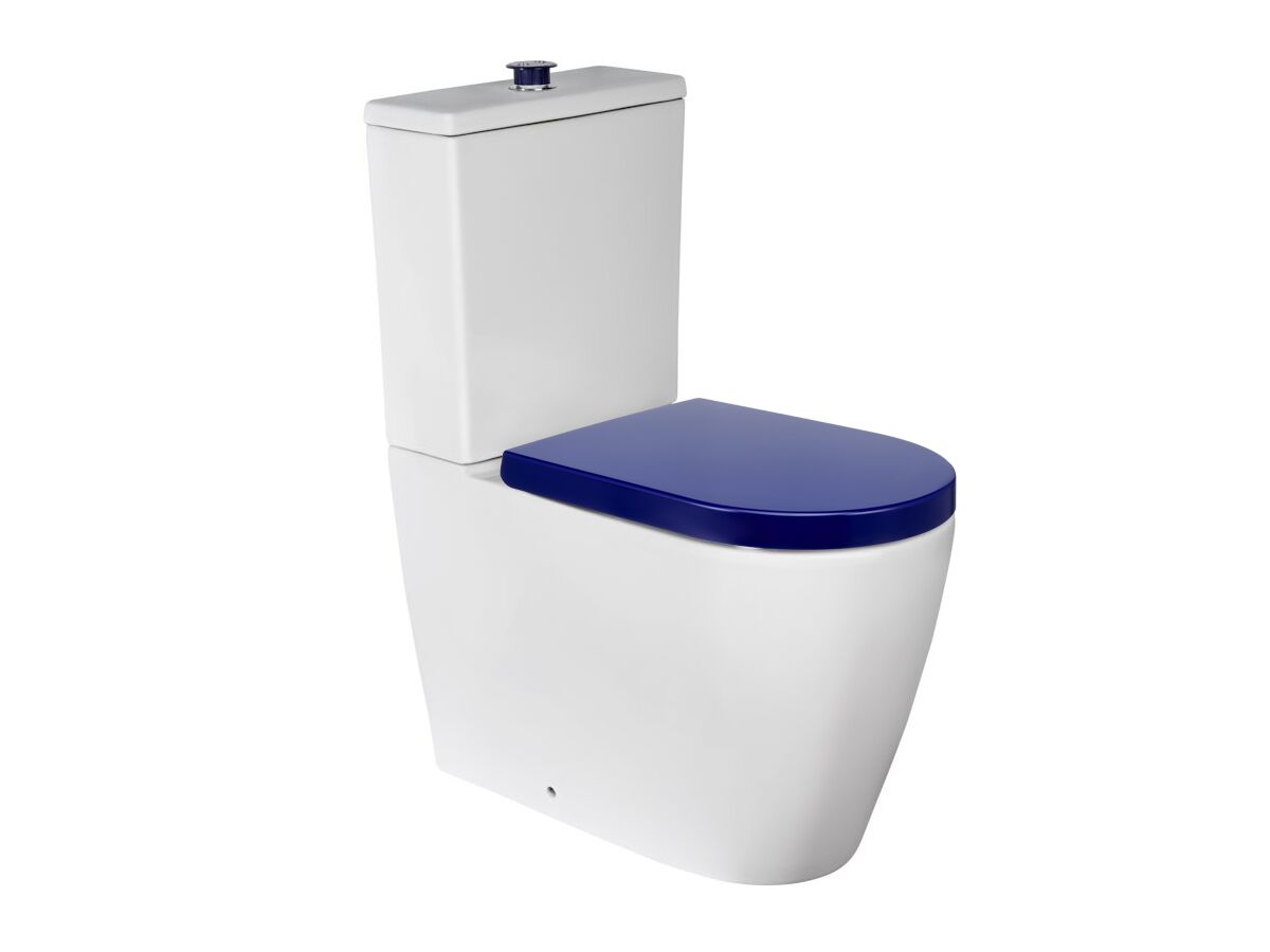 Wolfen Ambulant Close Coupled Back To Wall Toilet Suite Single Flap Seat Blue (4 Star)