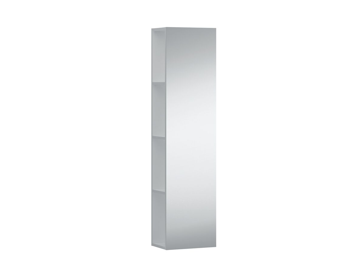 LAUFEN Kartell Medium Cabinet with Mirror Front, Side Open 300 x 200 x 1200mm Gloss White