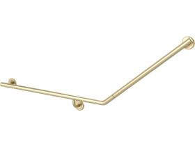 Mizu Drift 840 x 715 x 40 Degree Accessible Toilet Grab Rail Modular Left Hand Brushed Brass