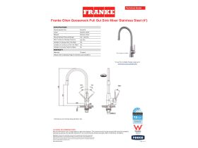 Technical Guide - Franke Olten Gooseneck Pullout Sink Mixer Stainless Steel (4 Star)