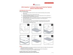 Installation Instructions - AFA Cubeline 1 3/4 Bowl Undermount Sink No Taphole 854mm Stainless Steel