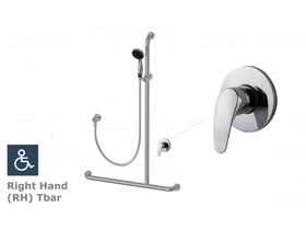 Rada SF1 620 Shower, Right Hand (RH) Tbar Grab Rail and Aqua Mixer