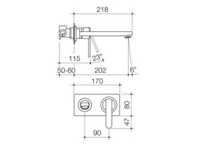 Saracom Wall Basin Mixer 200mm Chrome (5 Star)