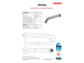 Specification Sheet - Mizu Drift Curved Basin Outlet 200mm (4 Star)