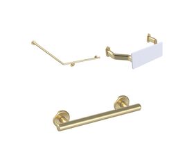 Mizu Drift 40 Degree Accessible WC Kit Right Hand Brushed Brass