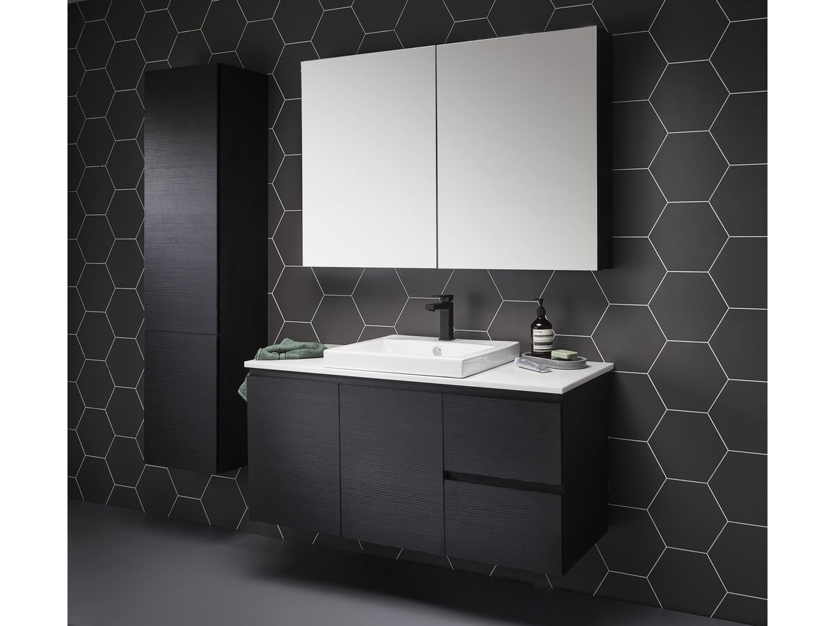 Posh Domaine Plus 900mm x 800mm Shaving Graphite Interior LED 2 Door from Reece