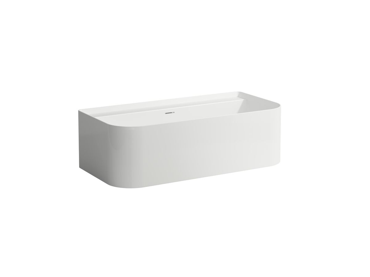LAUFEN Sonar Freestanding Back to Wall Bath with Overflow Plug & Waste