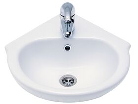 Porcher Studio Wall Basin 450mm W/Fix 1 Taphole White