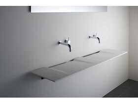 Linea Double Washplane Solid Surface White