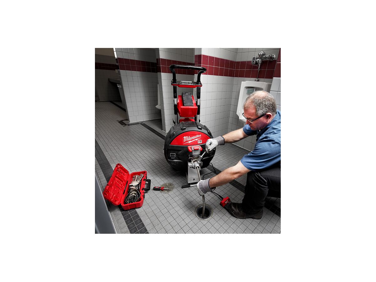 Milwaukee MX Fuel Sewer Drum Machine with Powertredz Lift Assist