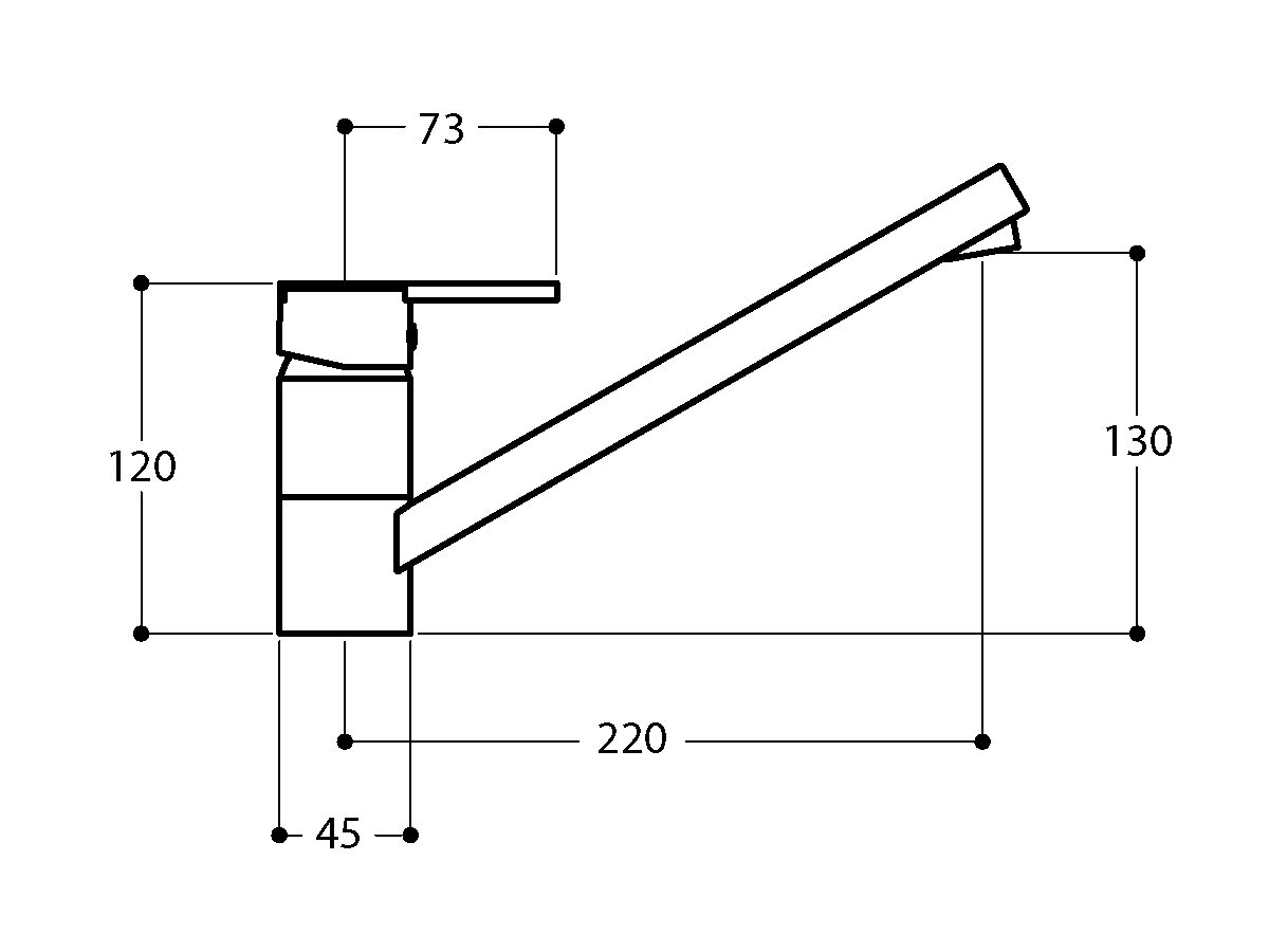 Luka Sink Mixer Chrome (4 Star)