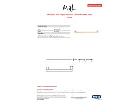 Specification Sheet - Milli Meld Edit Single Towel Rail 600mm Brushed Gold