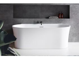 Aurora 1500mm Back To Wall Freestanding Bath Matte White from Reece