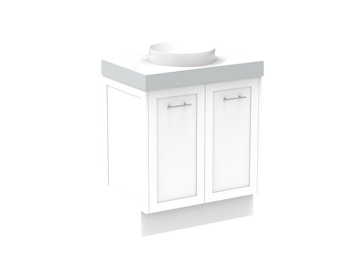 Kado Lux Door Vanity Unit 750 Floor Mount Centre Bowl Statement Top 2 Doors (No Basin)