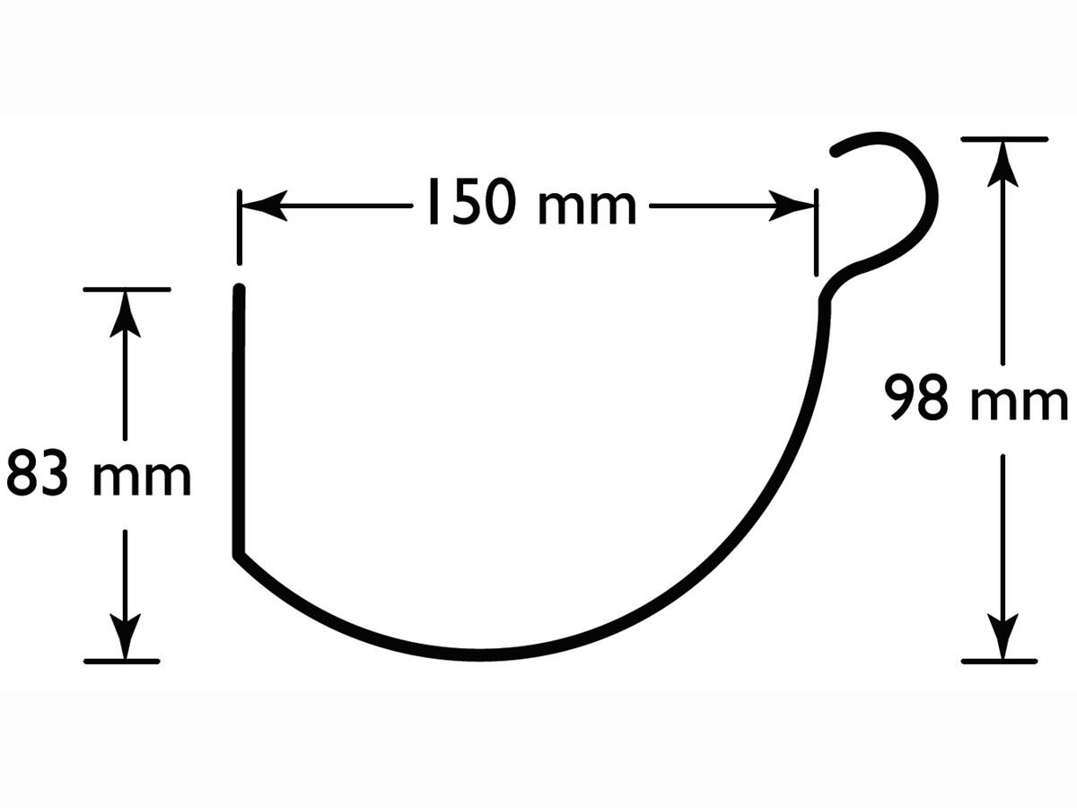 Lysaght Flat Back Half Round Gutter 150mm Woodland Grey from Reece
