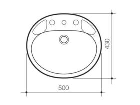 Stylus Symphony Semi Recessed 1 Taphole Basin White