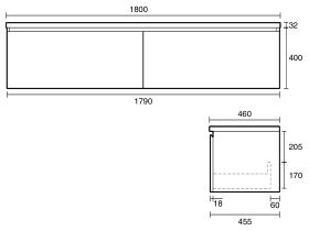 Kado Arc Timber All Drawer 1800mm Single Bowl Vanity Unit Timber Top