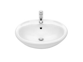 Stylus Symphony Semi Recessed 1 Taphole Basin White